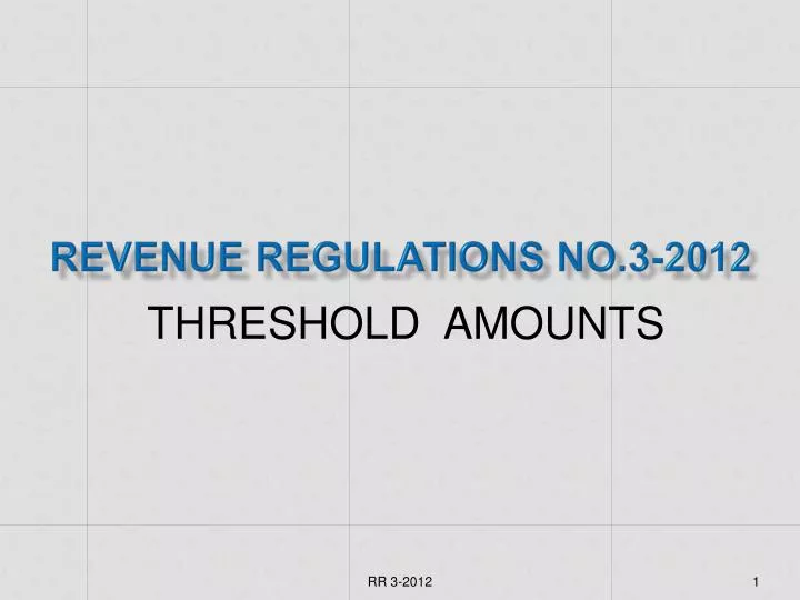 revenue regulations no 3 2012