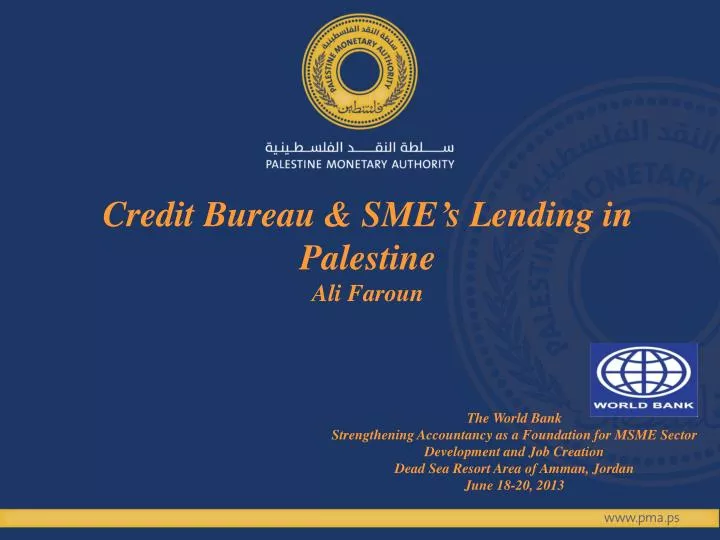 credit bureau sme s lending in palestine ali faroun