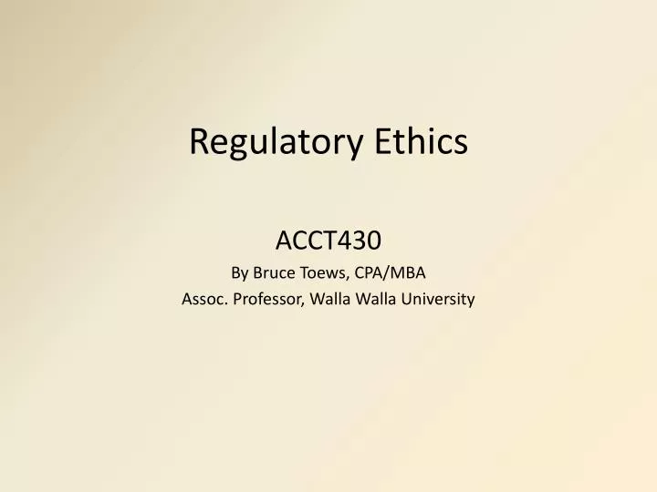 regulatory ethics