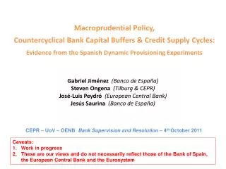 Macroprudential Policy, Countercyclical Bank Capital Buffers &amp; Credit Supply Cycles: Evidence from the Spanish