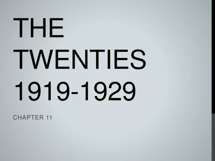 the twenties 1919 1929