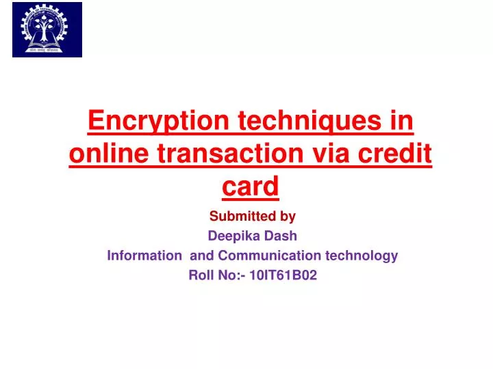 encryption techniques in online transaction via credit card