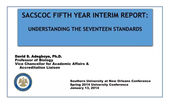 sacscoc fifth year interim report understanding the seventeen standards