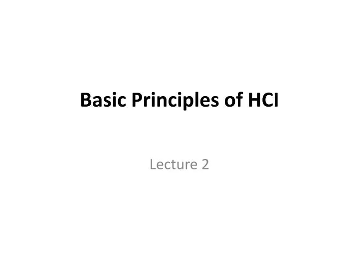 basic principles of hci