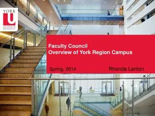 Faculty Council Overview of York Region Campus