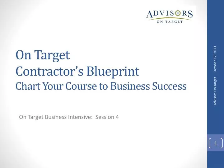 on target contractor s blueprint chart your course to business success