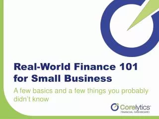 Real-World Finance 101 for Small Business