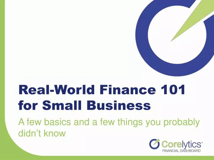 real world finance 101 for small business
