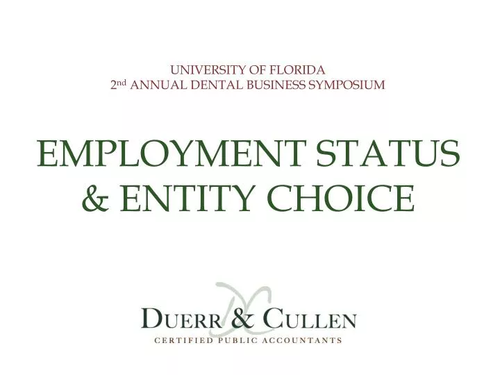 employment status entity choice
