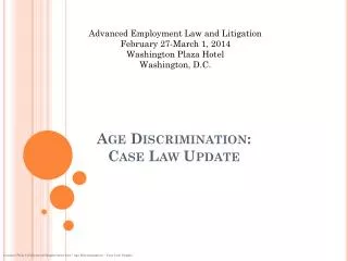 Age Discrimination: Case Law Update