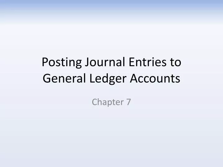 posting journal entries to general ledger accounts