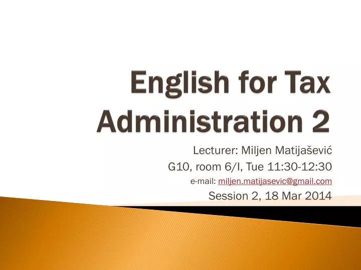 english for tax administration 2