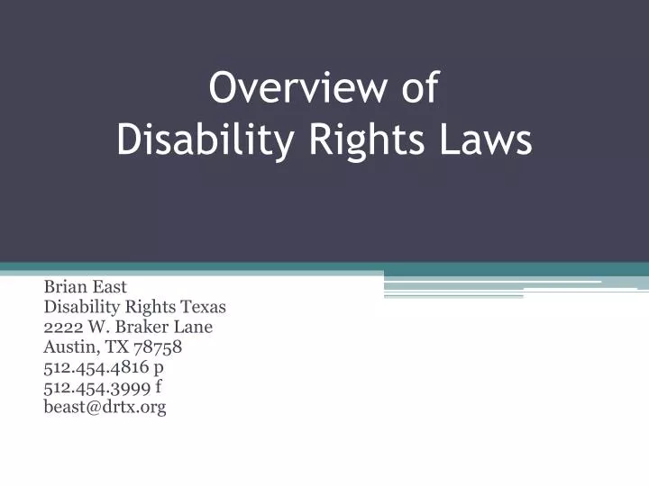 overview of disability rights laws