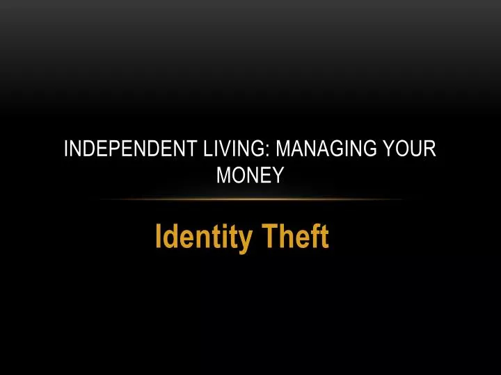 independent living managing your money