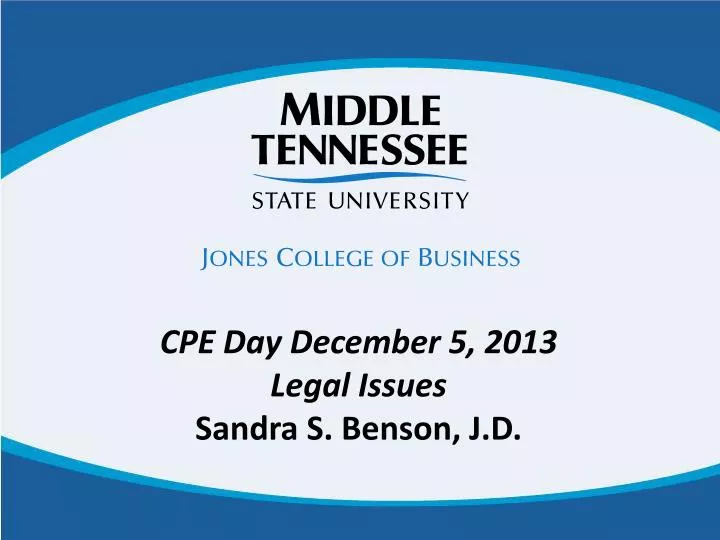 cpe day december 5 2013 legal issues sandra s benson j d