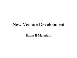 New Venture Development