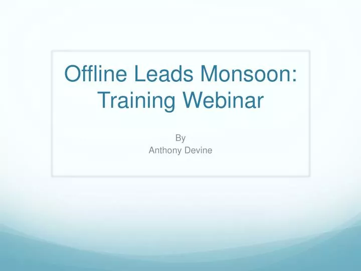 offline leads monsoon training webinar