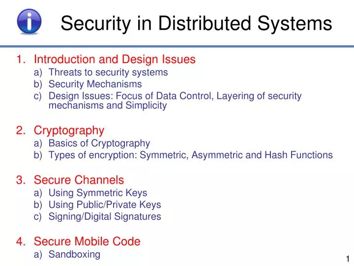 security in distributed systems