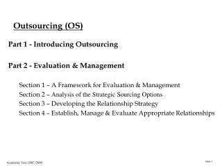 Outsourcing (OS)
