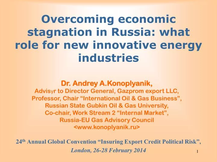 overcoming economic stagnation in russia what role for new innovative energy industries