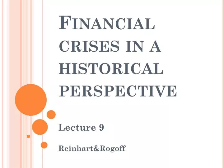 financial crises in a historical perspective