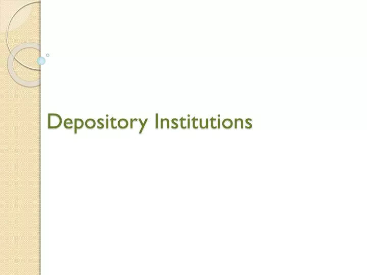 depository institutions