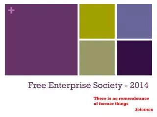 Free Enterprise Society - 2014