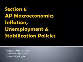 Section 6 AP Macroeconomics Inflation, Unemployment &amp; Stabilization Policies