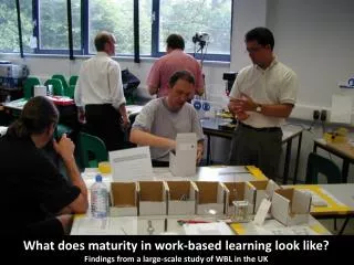 What does maturity in work-based learning look like ? Findings from a large-scale study of WBL in the UK