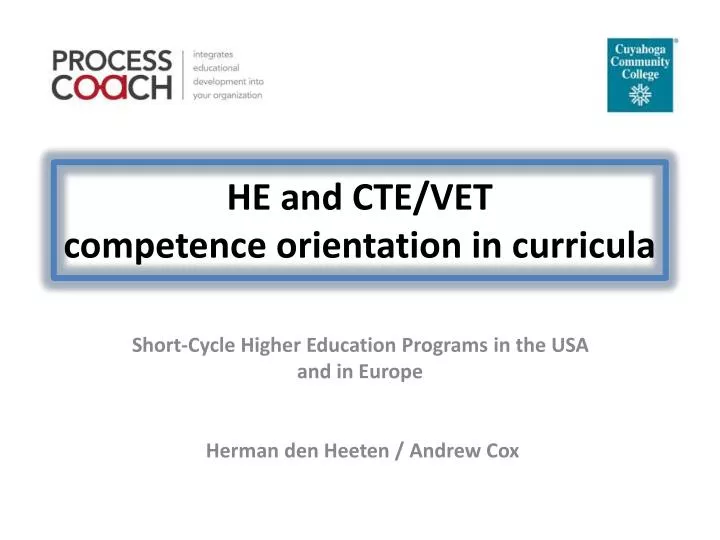 he and cte vet competence orientation in curricula