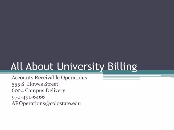 all about university billing