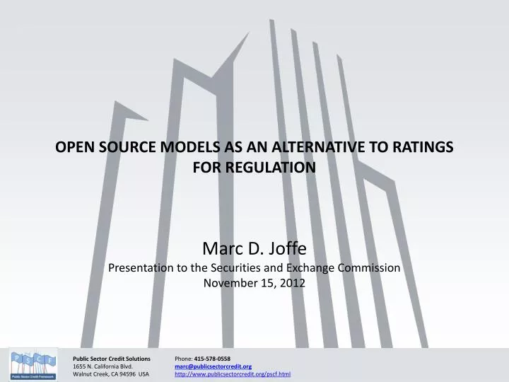 open source models as an alternative to ratings for regulation