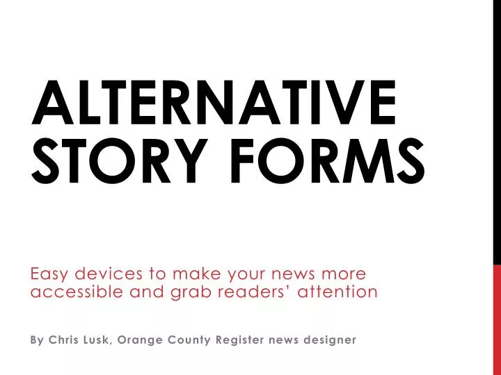 alternative story forms