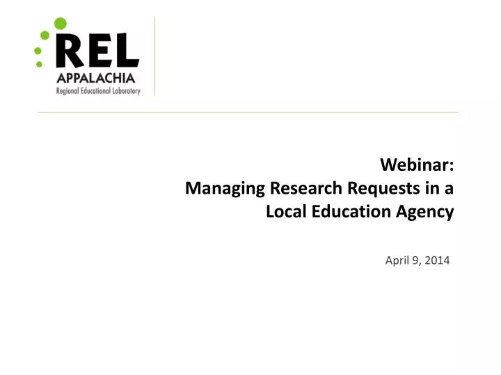 webinar managing research requests in a local education agency