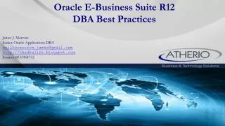 Oracle E-Business Suite R12 DBA Best Practices