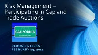 Risk Management – Participating in Cap and Trade Auctions