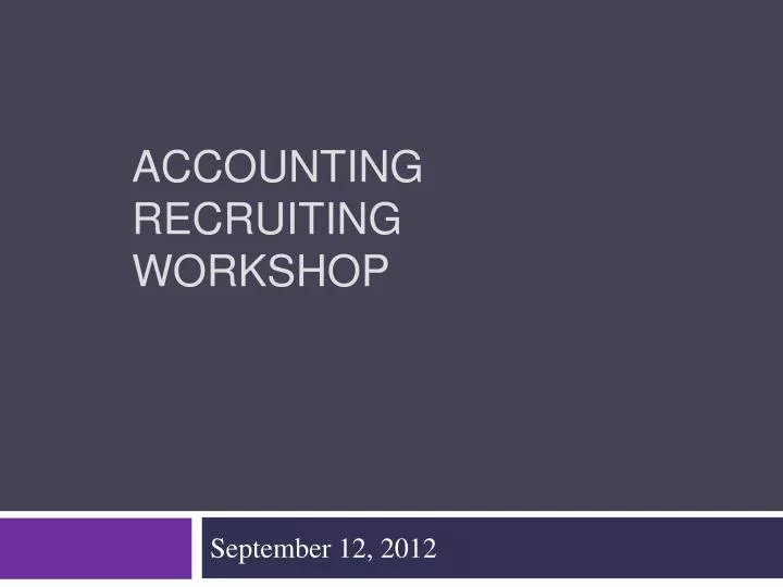 accounting recruiting workshop
