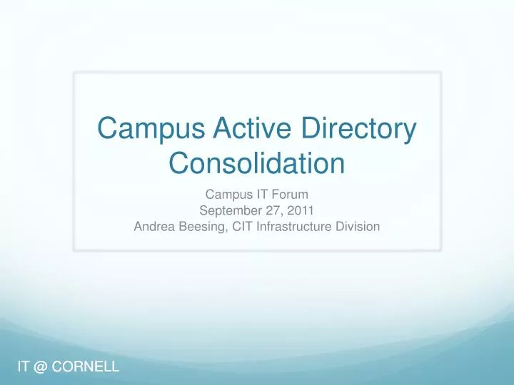 campus active directory consolidation