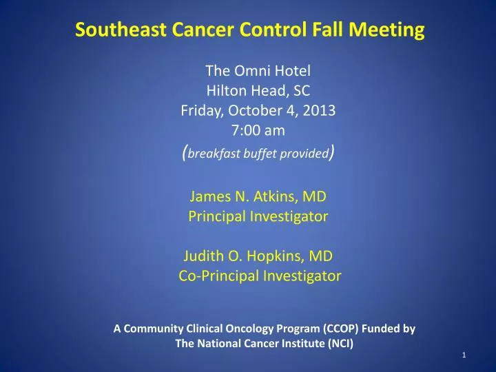 southeast cancer control fall meeting