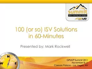 100 (or so) ISV Solutions in 60-Minutes