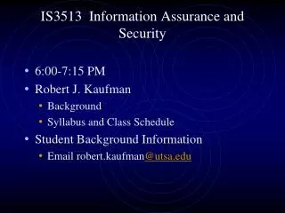 IS3513 Information Assurance and Security