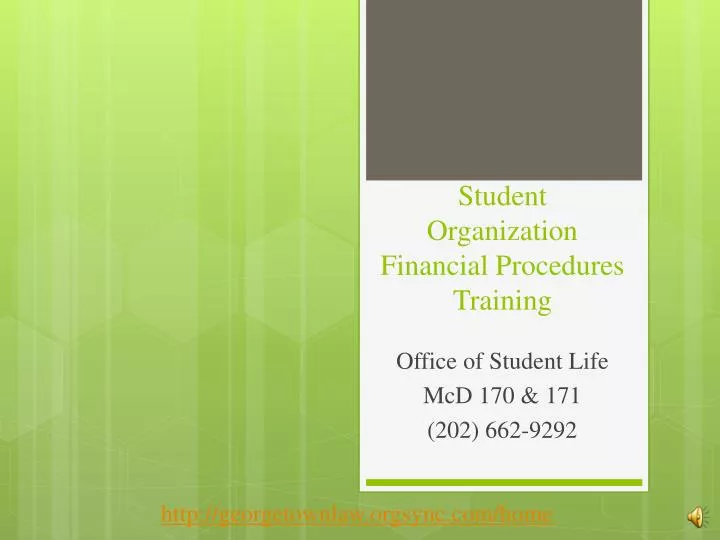 student organization financial procedures training