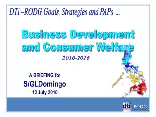 Business Development and Consumer Welfare