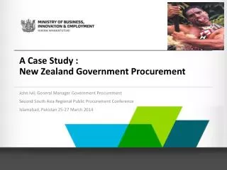A Case Study : New Zealand Government Procurement