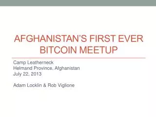 Afghanistan’s first ever bitcoin meetup