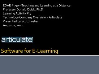 Software for E-Learning