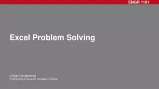 Excel Problem Solving