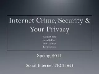 Internet Crime, Security &amp; Your Privacy