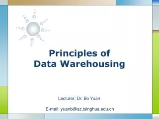 Principles of Data Warehousing