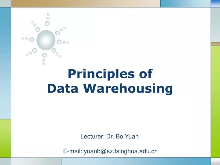 principles of data warehousing